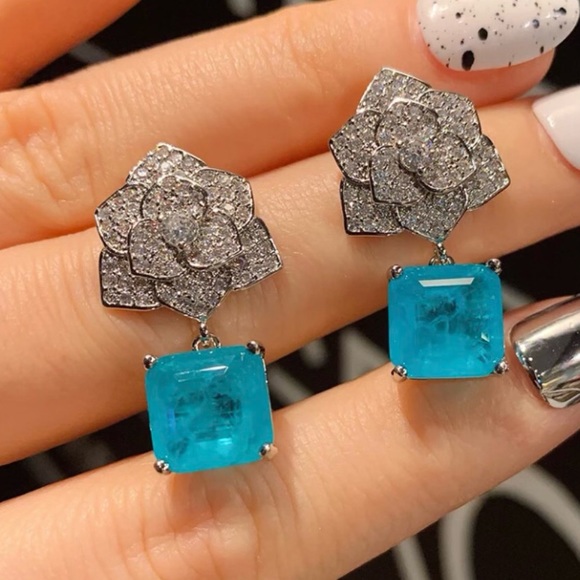 ✨✨Paraiba Tourmaline Flowers Set✨✨ - Picture 2 of 4